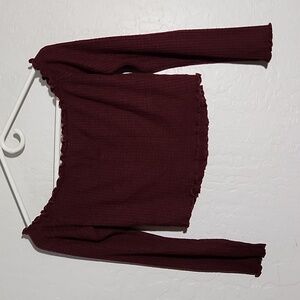 Vintage Y2K Mezzanine Wafflw Knot Stretchy Crop Sleeve Top Medium